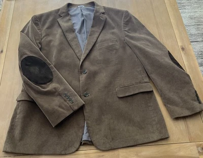 Saddlebred Heritage Corduroy Blazer Elbow Patch Jacket Brown Men Size 46R - Image 1 of 4