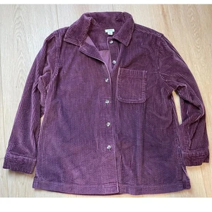 L.L. Chaqueta Camisa Bean Ciruela Púrpura Pana Abotonada - Talla S - Imagen 1 de 7
