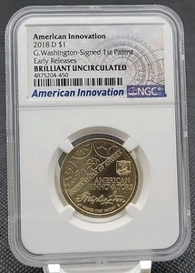 2018 D Innovation Dollar $1 Washington Patent NGC Brilliant Uncirculated - Picture 1 of 2