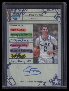 2024-25 Bowman Chrome University Course Load Autographs Cooper Flagg RC Auto - Picture 1 of 2