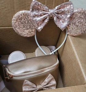 Disney Gürteltasche und Stirnband Rosegold mit Pailletten Neu - Bild 1 von 2