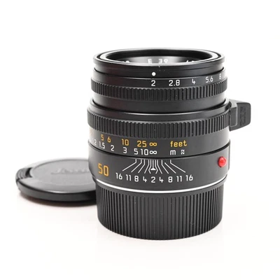 Leica 11826 50mm f2 Summicron-M Lens (v.IV Black E39 Built-in Hood) #957 - Image 1 of 4