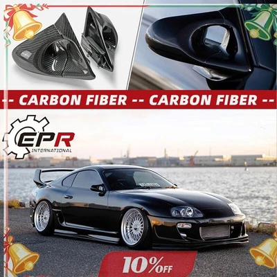 Espejo retrovisor lateral de fibra de carbono para Toyota Supra Mk4 A80 JZA80 (RHD) Foto 1 de 4