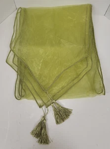 2 Sheer Green Table Runners Elegant Wedding Event Venue Table Decor 65" x 12" - Picture 1 of 6