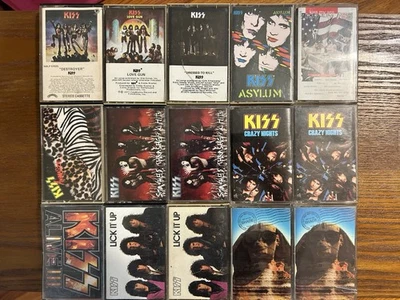 Vintage Kiss Cassette Lot of 15 Tapes  Asylum Love Gun Destroyer Hits Tested - Image 1 of 3