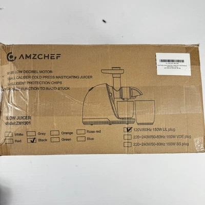 AMZCHEF NUEVO Máquina Exprimidora de Masticación Lenta Prensa en Frío - Negra Foto 1 de 4