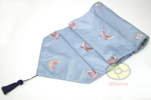 babyblue 12.5"x78" colorful Butterflies Pattern Home Decor Satin Table Runner - Picture 1 of 8