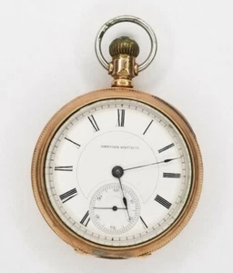 Dueber Hampton 14k Plate Pendant Pocket Watch Springfield IL, 1884 - Not Working - Picture 1 of 10