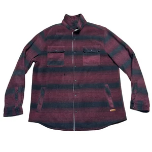 Voyager Shacket Mens XL Burgundy Plaid Sherpa Snap Jacket Casual Outdoor - Picture 1 of 9