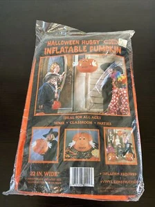 Vintage 1987 Cleo Halloween Huggy aufblasbarer Kürbis Vinyl 22" breit 909-3054 - Bild 1 von 2