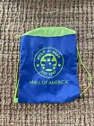 Build A Bear MOA Mall Blue and Green Teddy Plush Backpack Holder Drawstring Bag