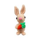 Amigurumi Crochet Tan White Easter Bunny Rabbit With Carrot Handmade by Me