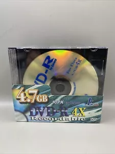 DVD-R 4X RECORDABLE 4.7GB 120 MIN. 10PK Slim Case K Hypermedia New Sealed - Picture 1 of 4