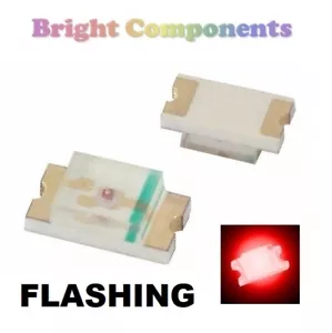10 x 0805 Flashing Red LED (SMD) - Ultra Bright - UK Seller - Picture 1 of 1