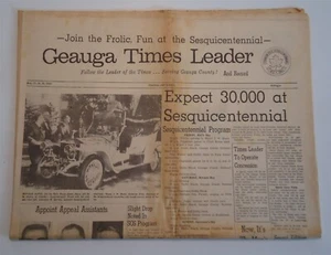Periódico Geauga Times Leader Sesquicentennial Chardon OH 150 años julio 1962 - Imagen 1 de 2