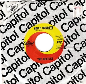 THE BEATLES HELLO GOODBYE 1967 45 WITH FACTORY SLEEVE - Picture 1 of 1