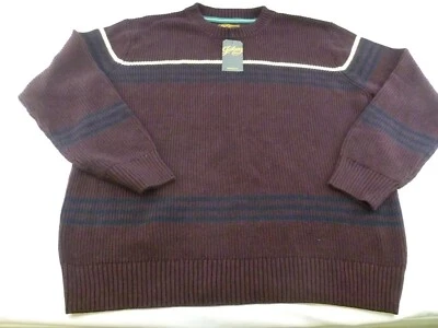NEW Men's Johnny Bigg Stripe Pullover Sweater- 6XL Burgundy - Image 1 of 4