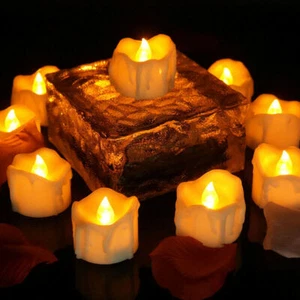 12PCS Halloween Flameless LED Tea Lights Candles Flickering Timer Wedding Decor - Picture 1 of 12