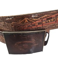John Deere Railroad & Trains Belt 40"-45" Waist Leather Men's XL - Picture 1 of 16