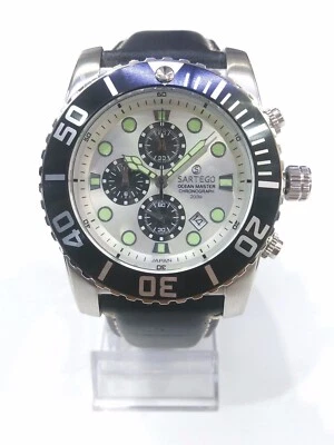 Sartego Ocean Master sports Chronograph 200 meter Leather band watch SPC51-L - Image 1 of 4
