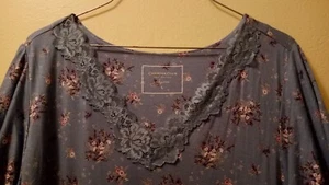 Charter Club Intimates V-Ausschnitt Kurzarm Pyjama Oberteil Gr. S -blau- - Bild 1 von 4