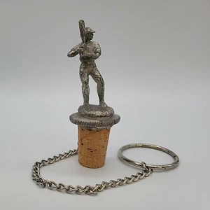 Club de cocineros de corcho y cadena de corcho de vino de béisbol de peltre - Imagen 1 de 4