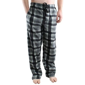 Mens Pajama Pants Fleece Soft Plaid Casual Lounge Sleep Bottoms with Pockets - Picture 1 of 23