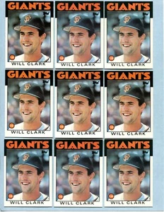 Lot of 9 1986 Topps Traded #24T Will Clark ROOKIE RC San Francisco Giants *30630 - Picture 1 of 2