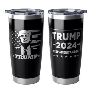 Trump 2024 20oz - 2 Sided Lasered Insulated Tumbler - Keep America Great - MAGA - Bild 1 von 8