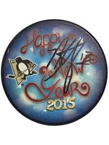 Pittsburgh Penguins Signed Puck Nick Spaling 2015 Happy New Year Holiday w/COA - Picture 1 of 10
