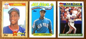 LOT (3) TOPPS DARRYL STRAWBERRY All-Star 1987 (#601) 1989 (#390) 1991 (#402) 