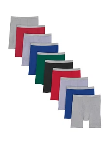 Men'S Super Value Pack Assorted Boxer Briefs, 10 Pack - Picture 1 of 13
