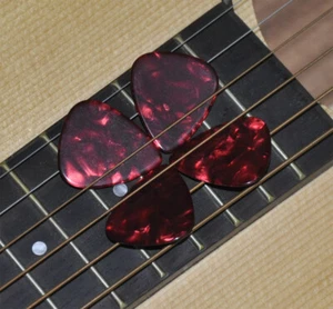 100pcs Extra Heavy 1.5mm Blank Celluloid Guitar Picks Plectrums Pearl Red - Picture 1 of 5