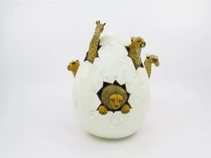 Sergio Bustamante Xochipilli Mexico Keramik Ei brütet Löwen, Giraffe, Gepard - Bild 1 von 9