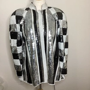 Vintage Modi Full Sequin Swing Jacket Taylor Swift M - Picture 1 of 10
