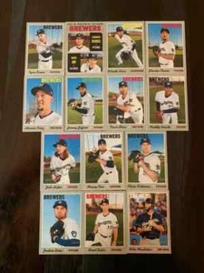 2019 Topps Heritage MILWAUKEE BREWERS Base Team Set of (14 Burnes RC Braun - Picture 1 of 1