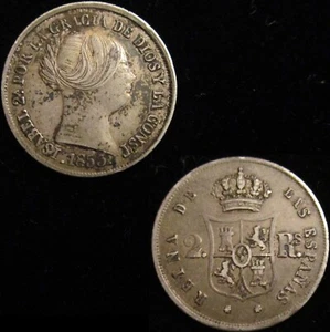 *GUTSE*767-ISABEL II, 2 REALES 1853, SEVILLA, EBC-. - Picture 1 of 1
