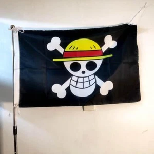 3x5 Fuß One Piece Ruffy's Stroh Hut Piratenflagge hochwertiges Polyester Banner - Bild 1 von 12