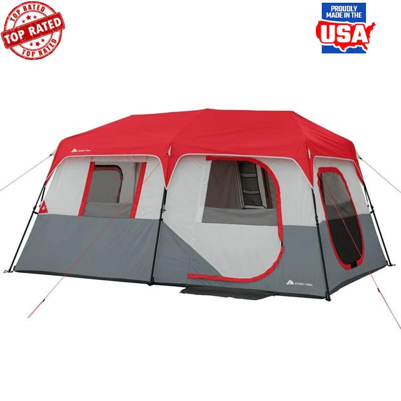 Tienda de campaña instantánea para cabina para 8 personas con luces LED Altavoz Bluetooth Fácil configuración roja nueva Foto 1 de 4