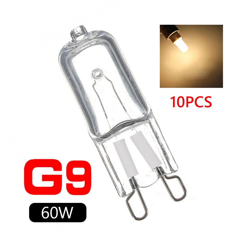 20-60W 2 Pin 220V 10Pcs Base Bright Halogen Capsule Warm White Lamp G9 Bulb - Image 1 of 1
