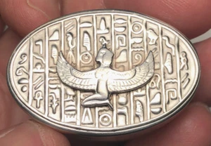 Pastillero de plata de ley 925 faraón egipcio reina Isis heroglifos de Egipto - Imagen 1 de 7