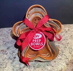 Gingerbread Bowls Nesting Dishes By Boston Warehouse Set of 3 New Candy Snacks - Picture 1 of 10