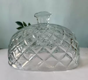 VTG GLASS BUTTER/CHEESE DISH DOME COVER | 8" x 5 "x 5" | Excellent Condition - Picture 1 of 4