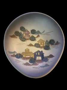 Piatto cerchio villaggio ceramica artistica Sasha Brastoff vintage - Foto 1 di 3