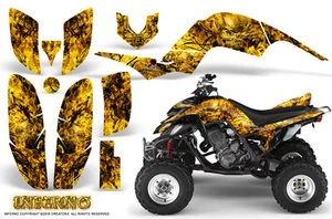 KIT DE GRÁFICOS YAMAHA RAPTOR 660 CALCOMANÍAS CREATORX PEGATINAS INFERNO AMARILLO - Imagen 1 de 1