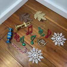 Music Notes, Snow Flakes, Leaves & Instruments Christmas Ornaments Lot  14