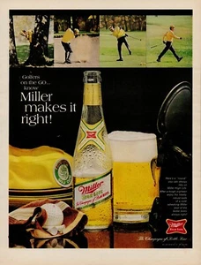 Beer Brewery Miller High Life 1968 años 60 anuncio impreso vintage golfistas linx - Imagen 1 de 7