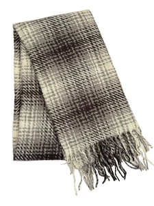 Lauren Ralph Lauren Oversize Wool Plaid Fringe Scarf/Shawl - Picture 1 of 6