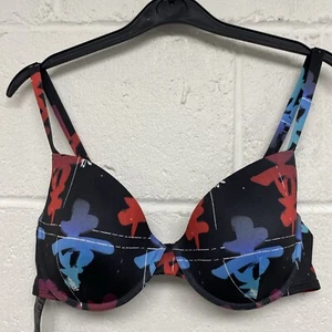 Emporio Armani Bügel-Bikini-Top schwarz bunt bedruckt Größe XL PCA - Bild 1 von 5