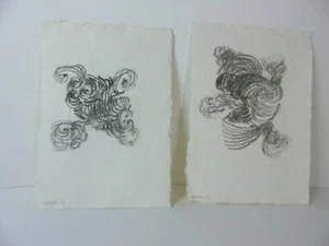 2 Blätter Adochi, 2002, Kohle und Graphit auf handgeschöpftem Bütten, signiert - Picture 1 of 4